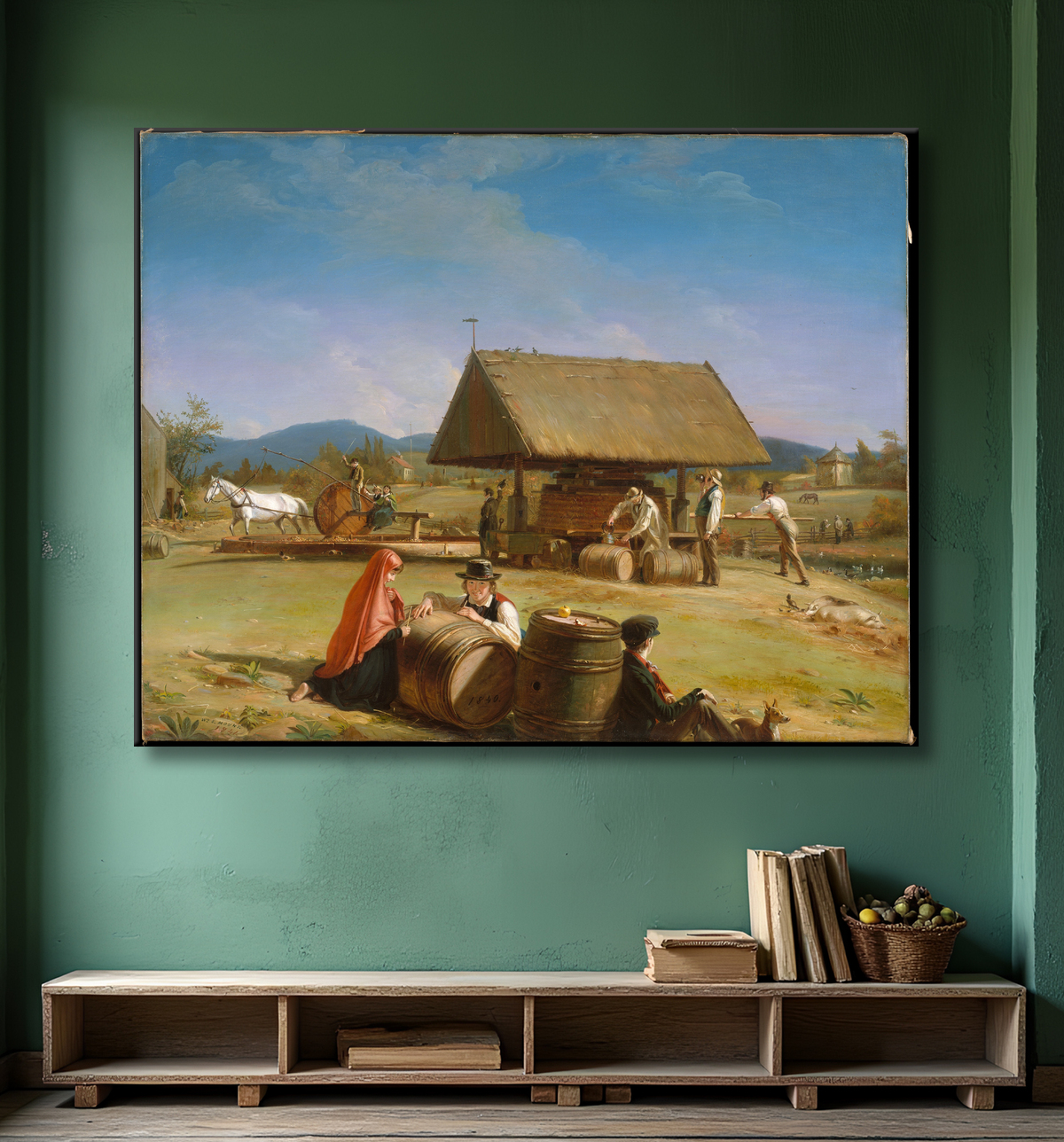 Reproduction Fabrication de cidre de William Sidney Mount avec decor