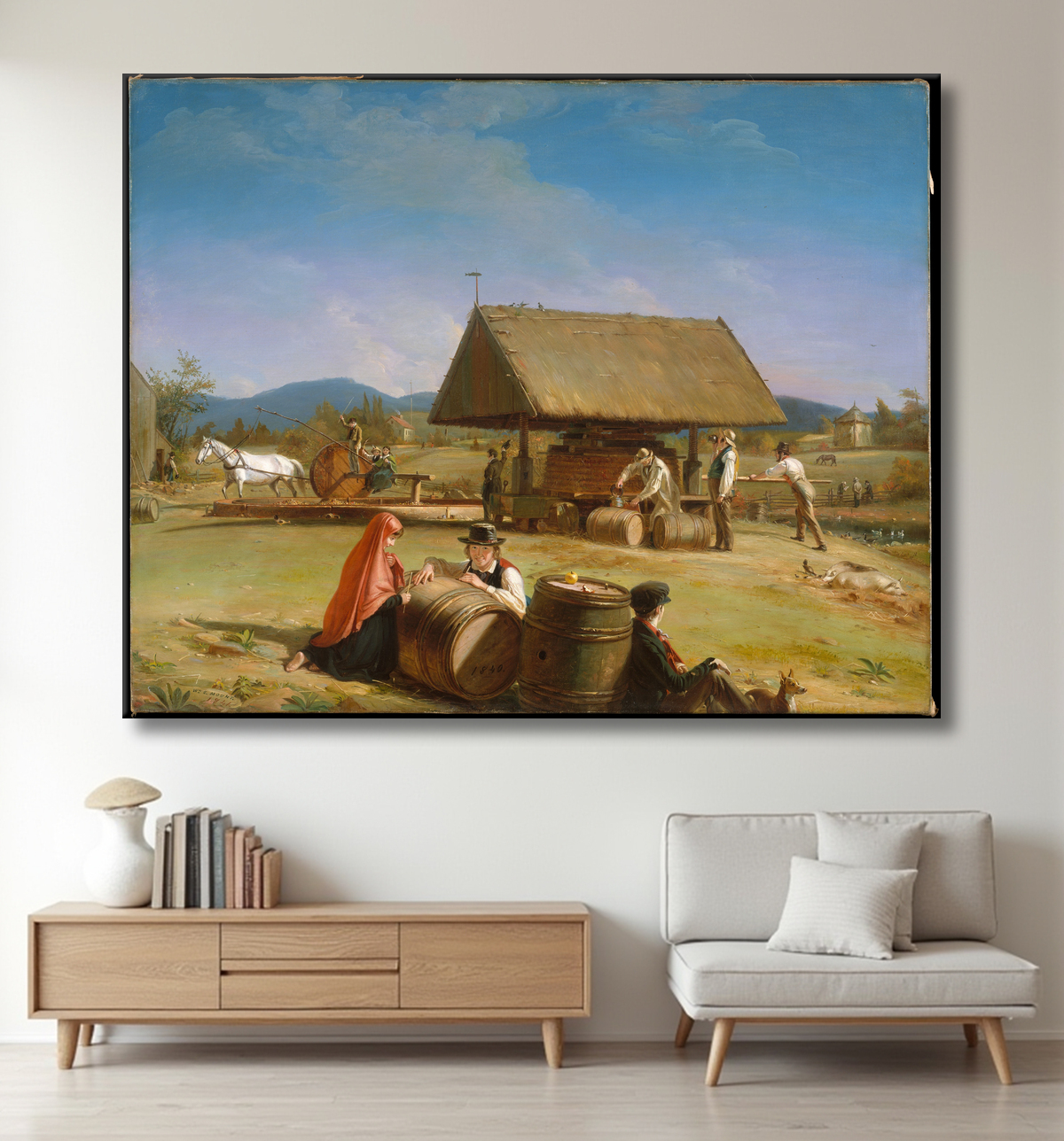 Reproduction Fabrication de cidre de William Sidney Mount avec decor