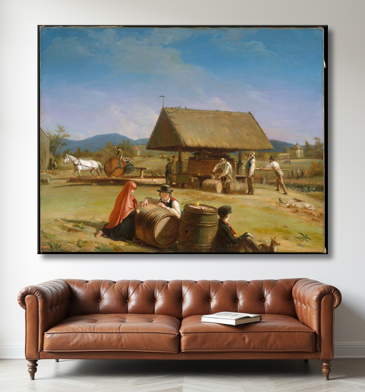 Reproduction Fabrication de cidre de William Sidney Mount avec decor