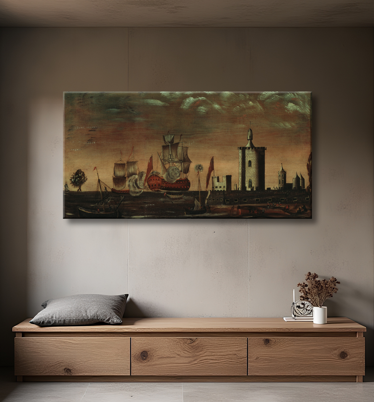 Reproduction Fantaisie de paysage marin avec decor