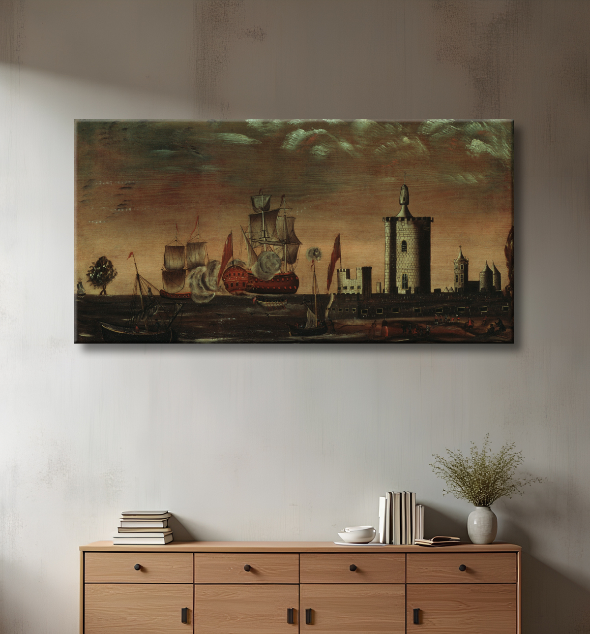 Reproduction Fantaisie de paysage marin avec decor