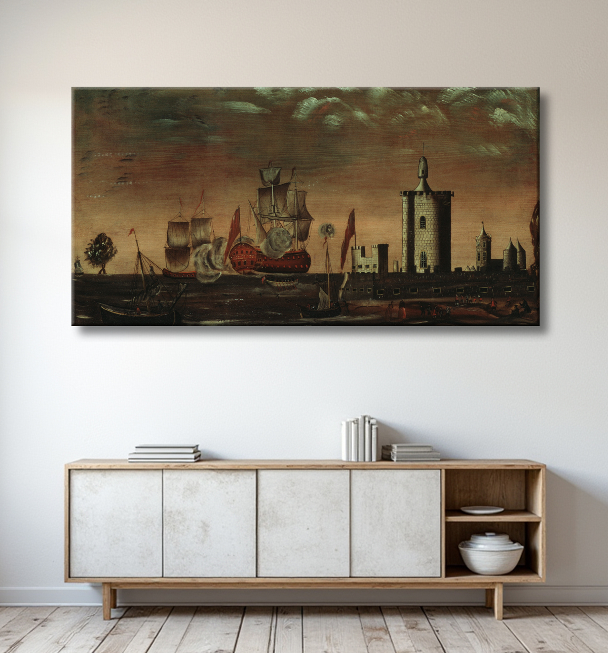 Reproduction Fantaisie de paysage marin avec decor