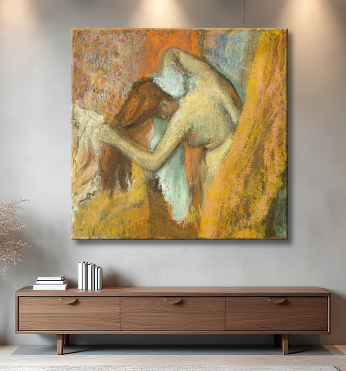 Reproduction Femme à sa toilette de Hilaire Germain Edgar Degas avec decor