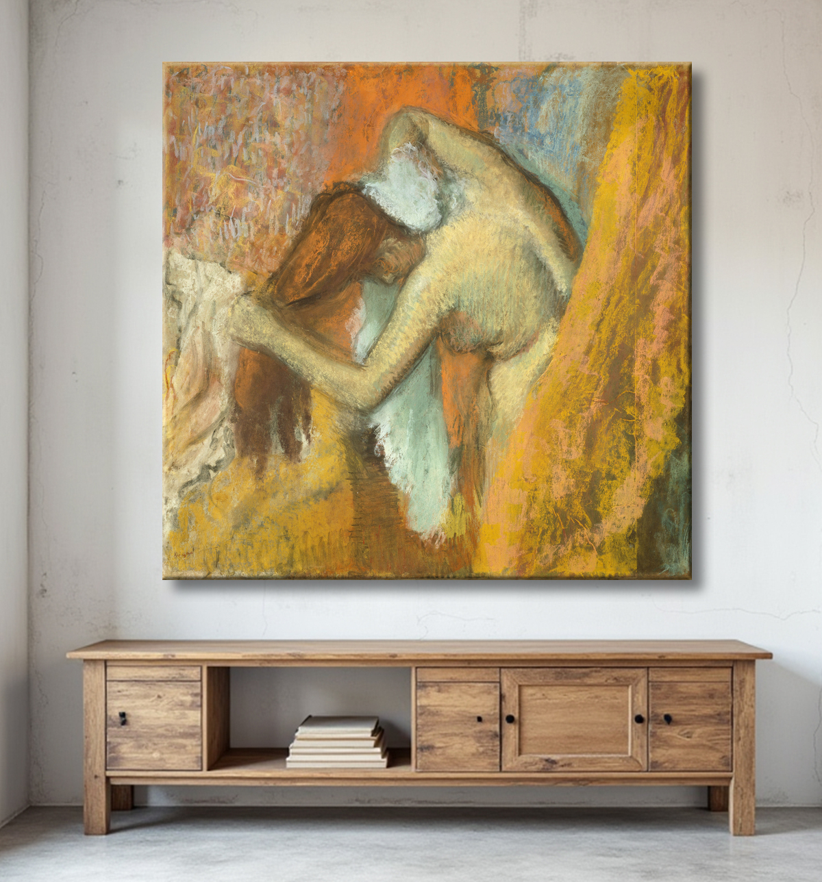 Reproduction Femme à sa toilette de Hilaire Germain Edgar Degas avec decor