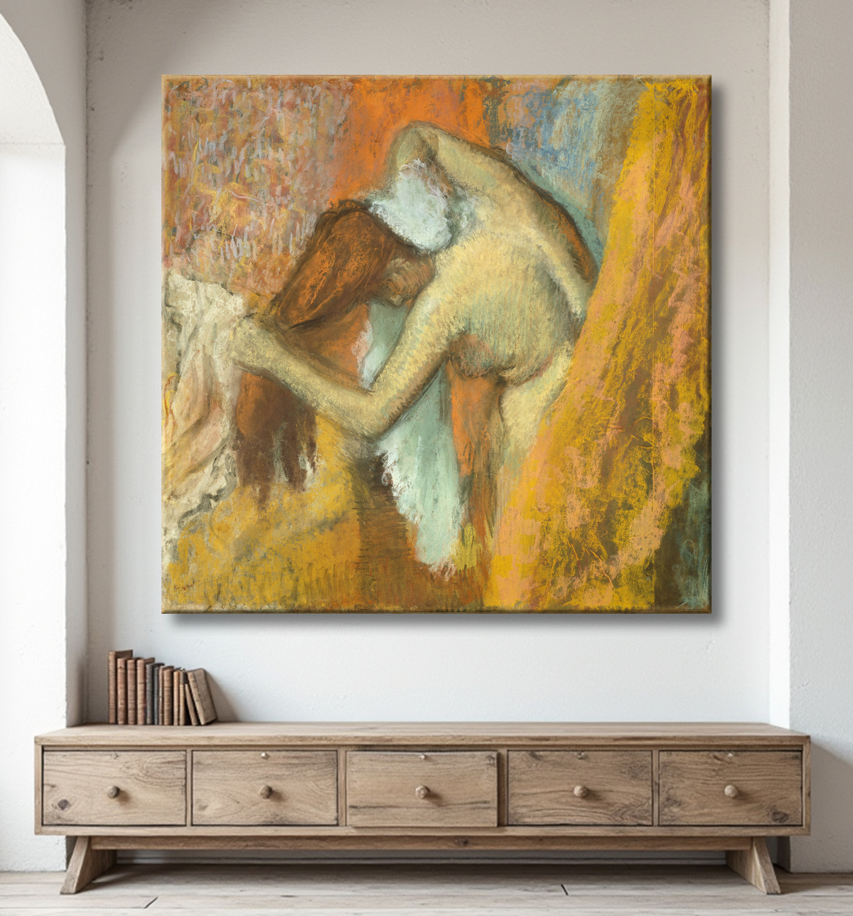 Reproduction Femme à sa toilette de Hilaire Germain Edgar Degas avec decor