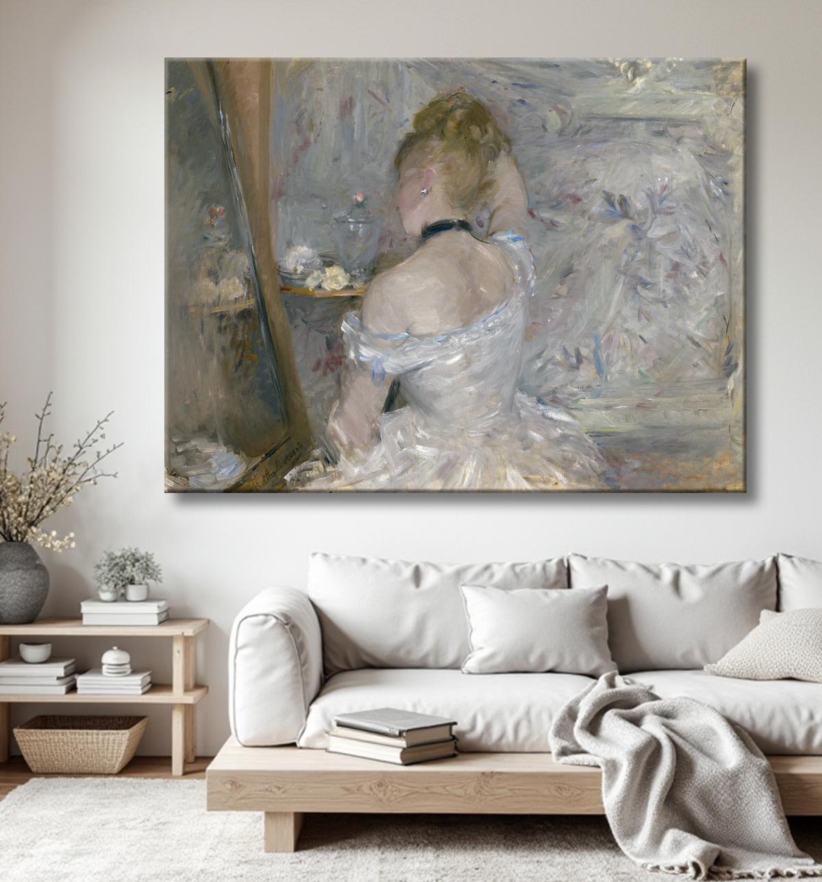 Reproduction Femme à sa toilette de Berthe Morisot avec decor