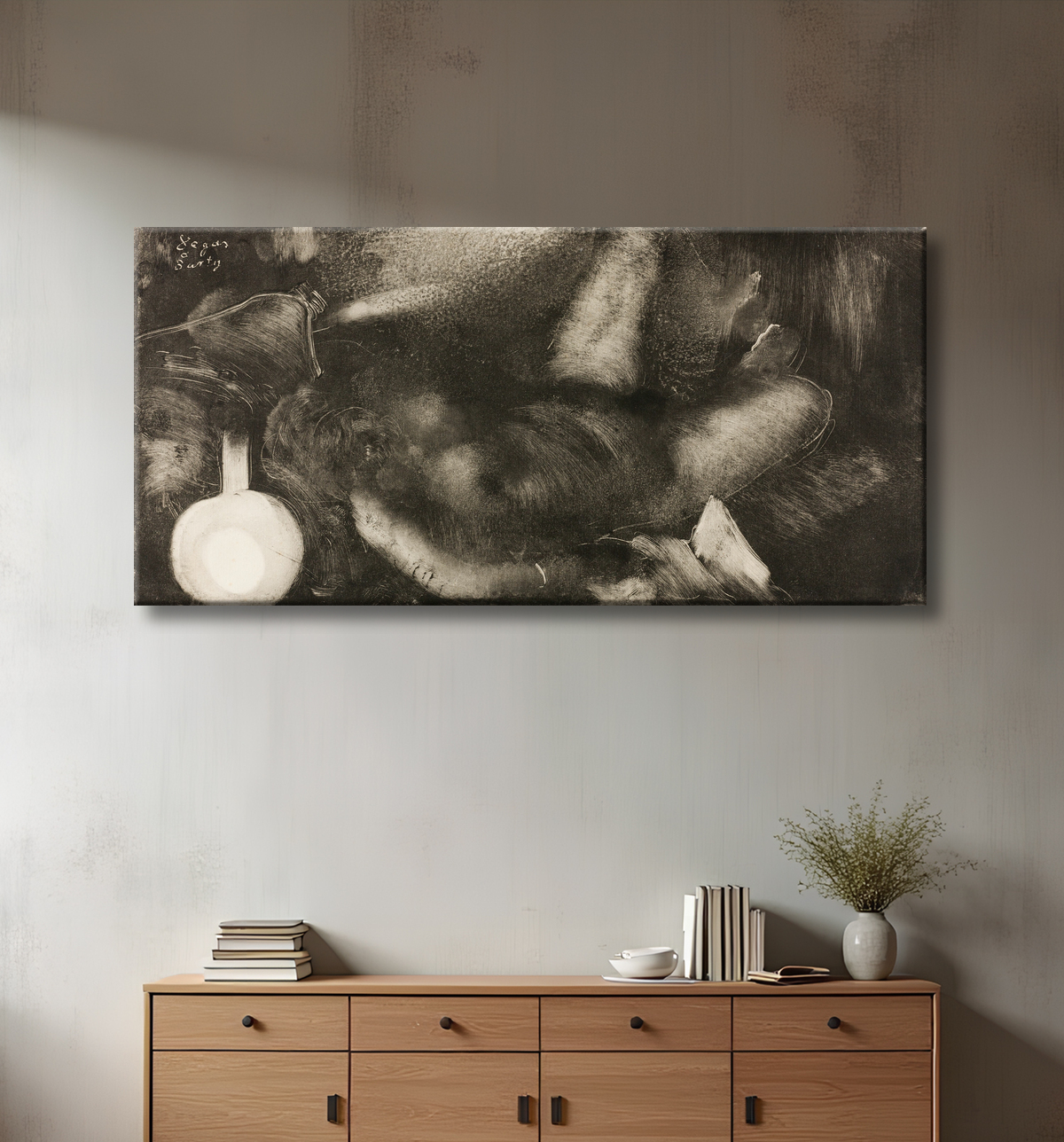 Reproduction Femme allongée sur son lit de Hilaire Germain Edgar Degas avec decor
