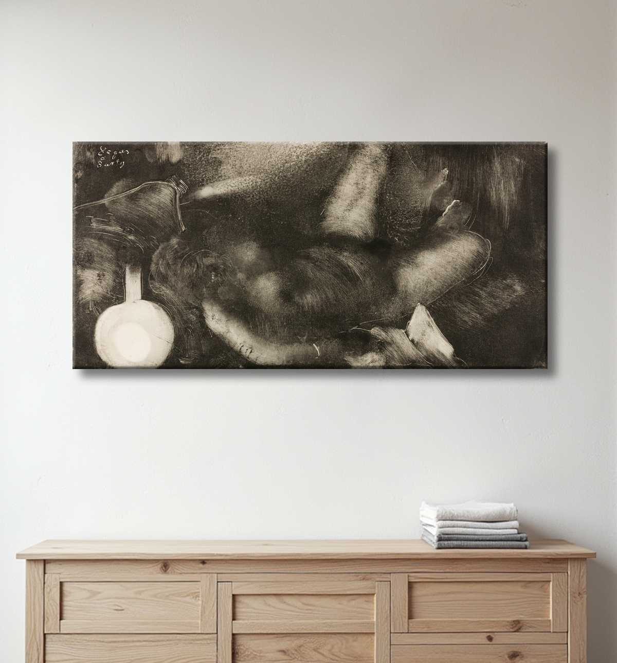 Reproduction Femme allongée sur son lit de Hilaire Germain Edgar Degas avec decor