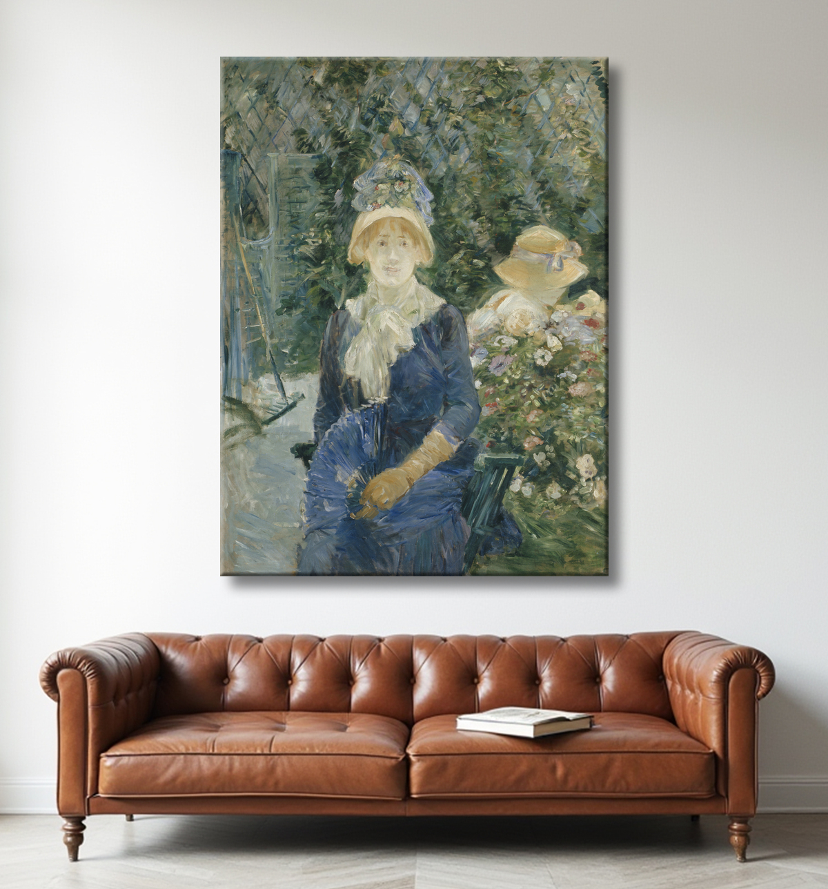 Reproduction femme dans un jardin de Berthe Morisot avec decor