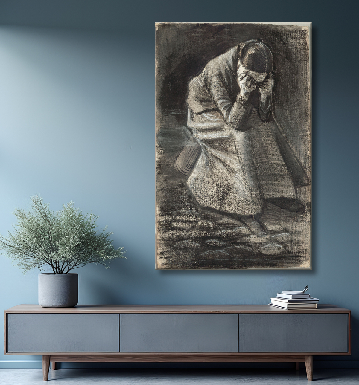 Reproduction Femme en pleurs de Vincent van Gogh avec decor