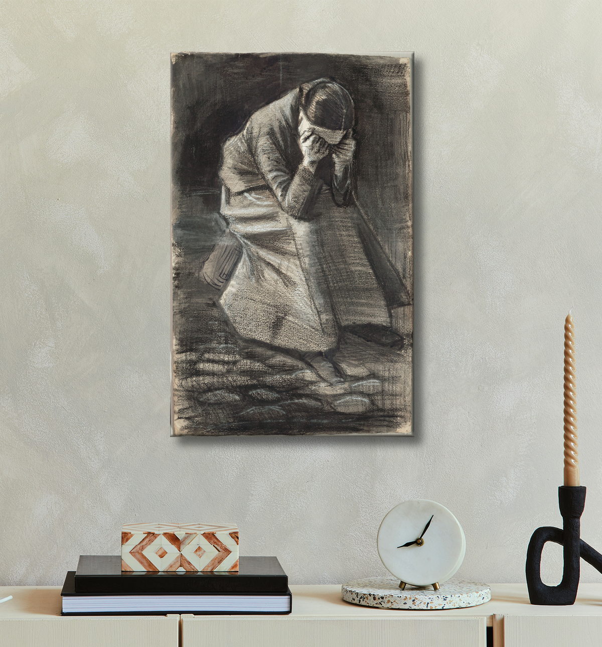 Reproduction Femme en pleurs de Vincent van Gogh avec decor