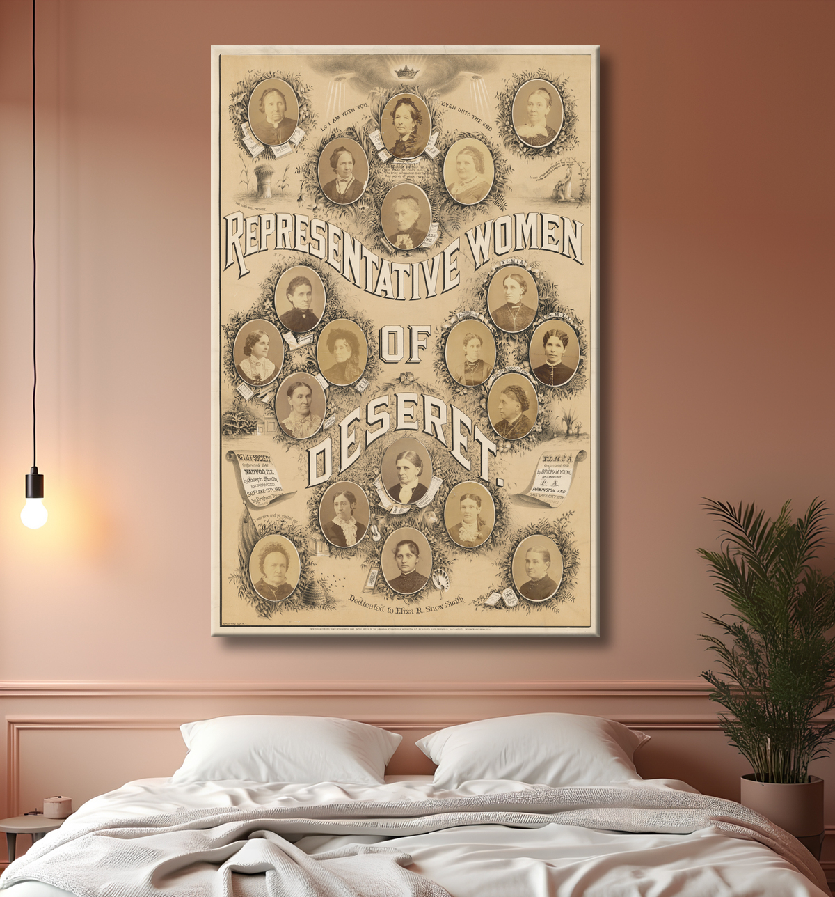 Reproduction Femmes représentatives de Deseret de Augusta Joyce Crocheron, 1844 - 1915 avec decor