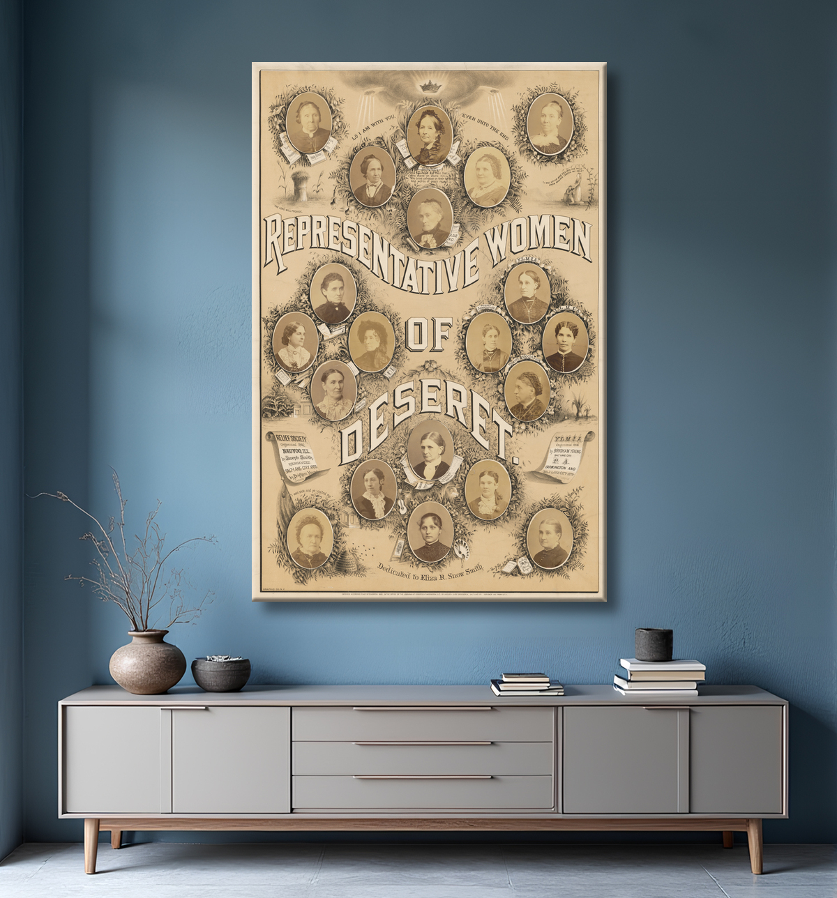 Reproduction Femmes représentatives de Deseret de Augusta Joyce Crocheron, 1844 - 1915 avec decor