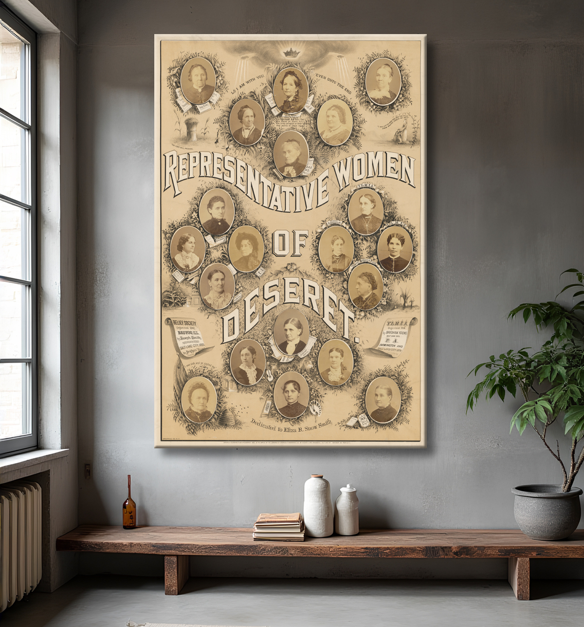 Reproduction Femmes représentatives de Deseret de Augusta Joyce Crocheron, 1844 - 1915 avec decor
