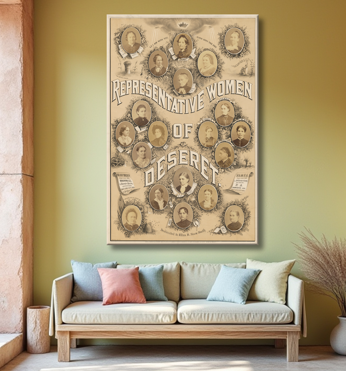 Reproduction Femmes représentatives de Deseret de Augusta Joyce Crocheron, 1844 - 1915 avec decor