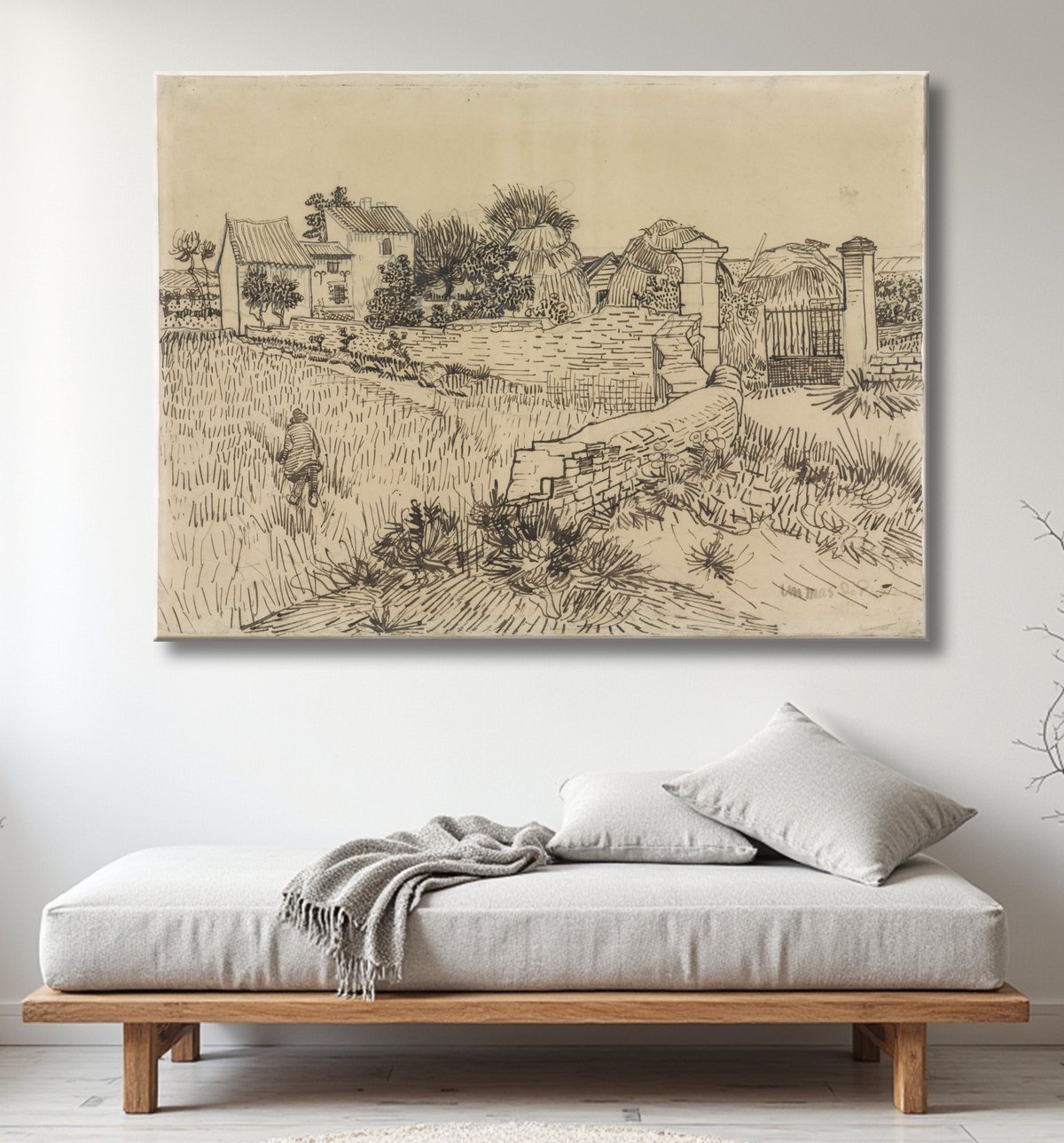 Reproduction Ferme en Provence de Vincent van Gogh avec decor