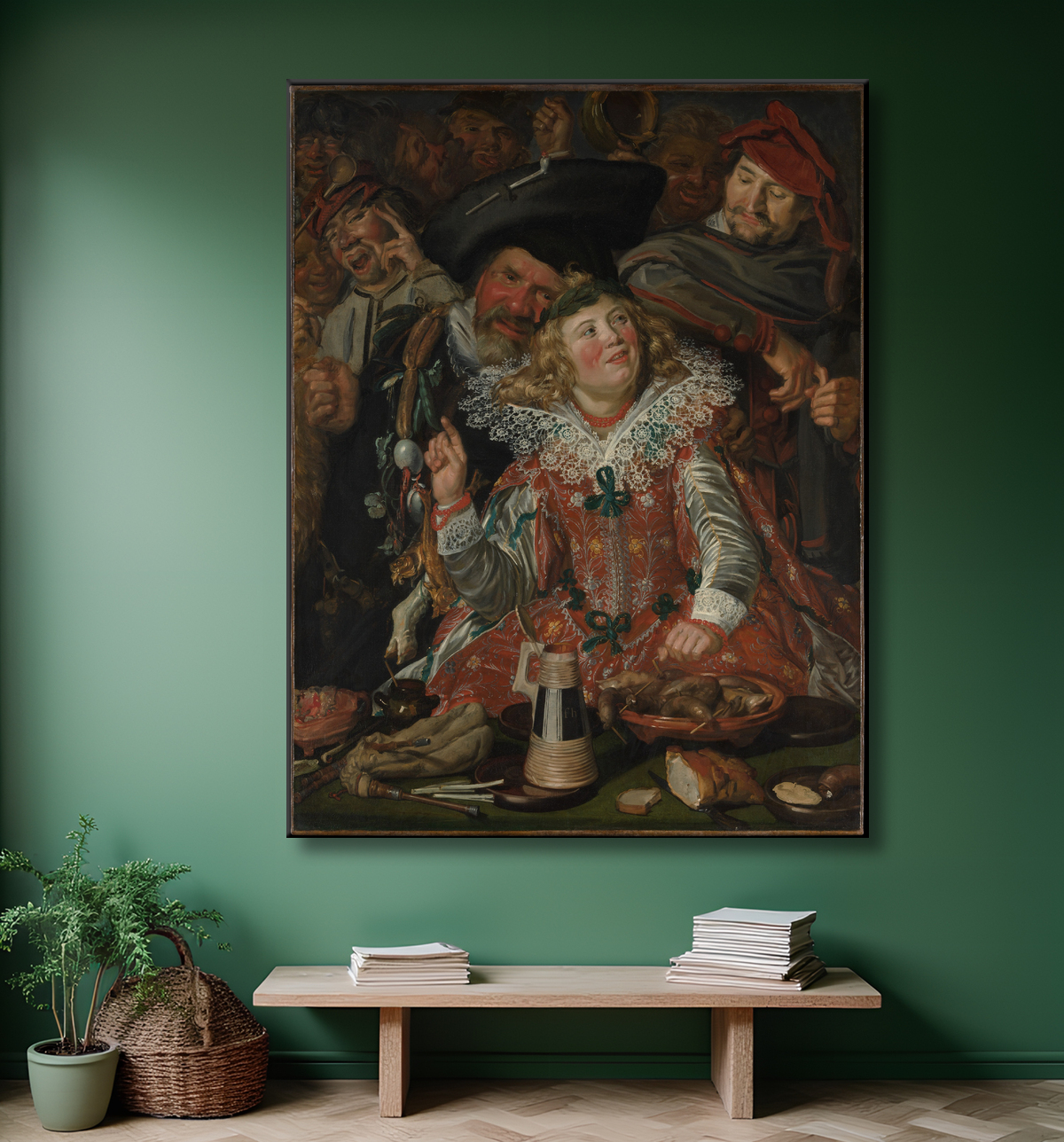 Reproduction Fêtards à Shrovetide de Frans Hals avec decor