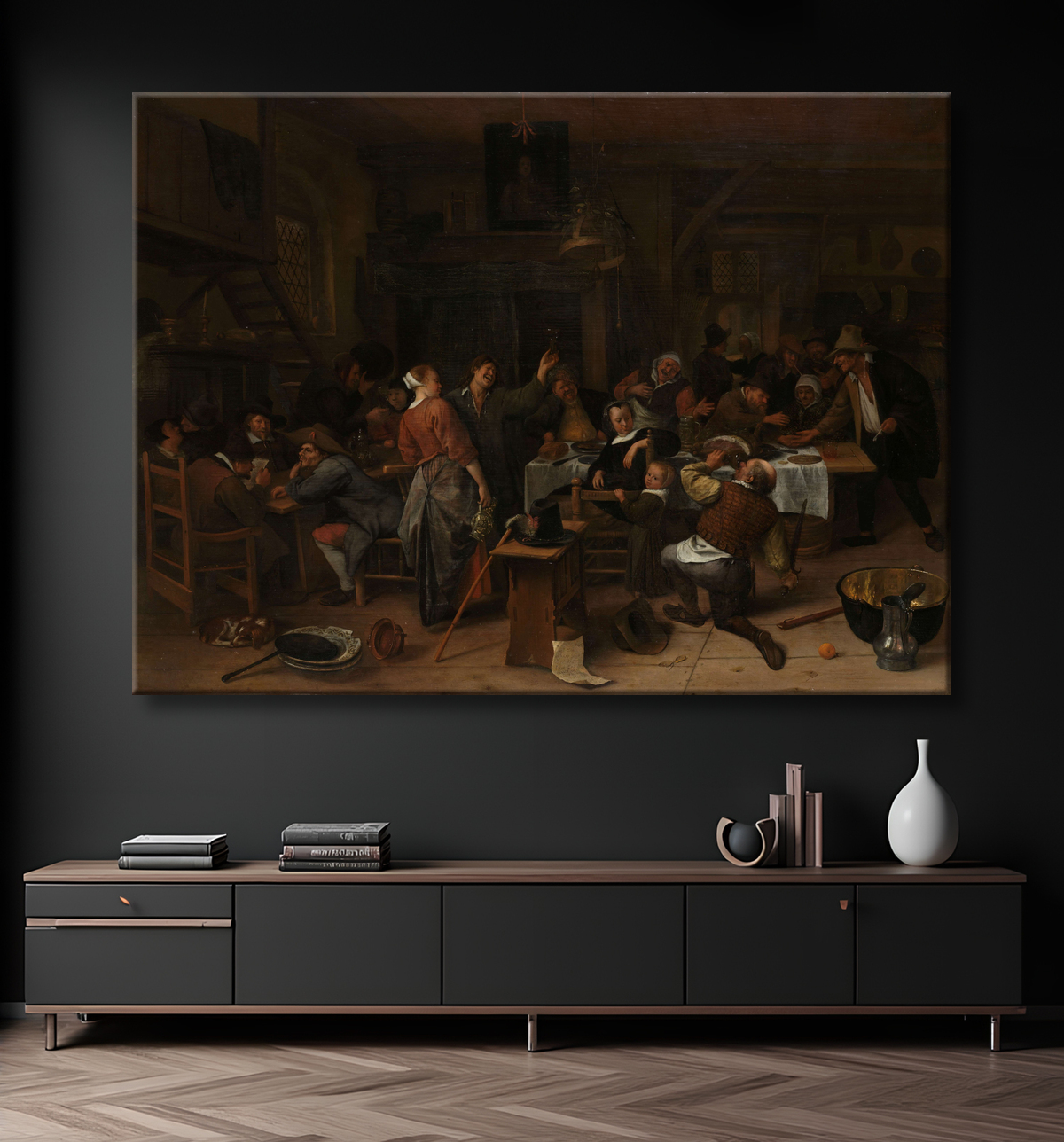 Reproduction Fête des Princes de Jan Havicksz. Steen avec decor