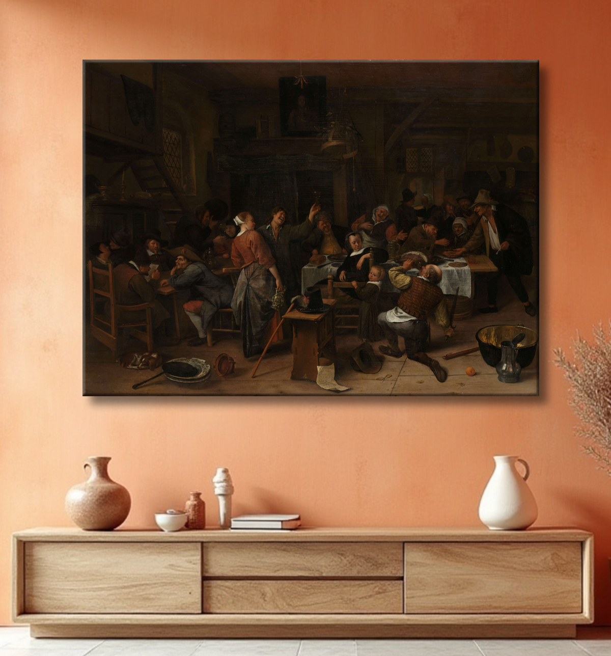 Reproduction Fête des Princes de Jan Havicksz. Steen avec decor