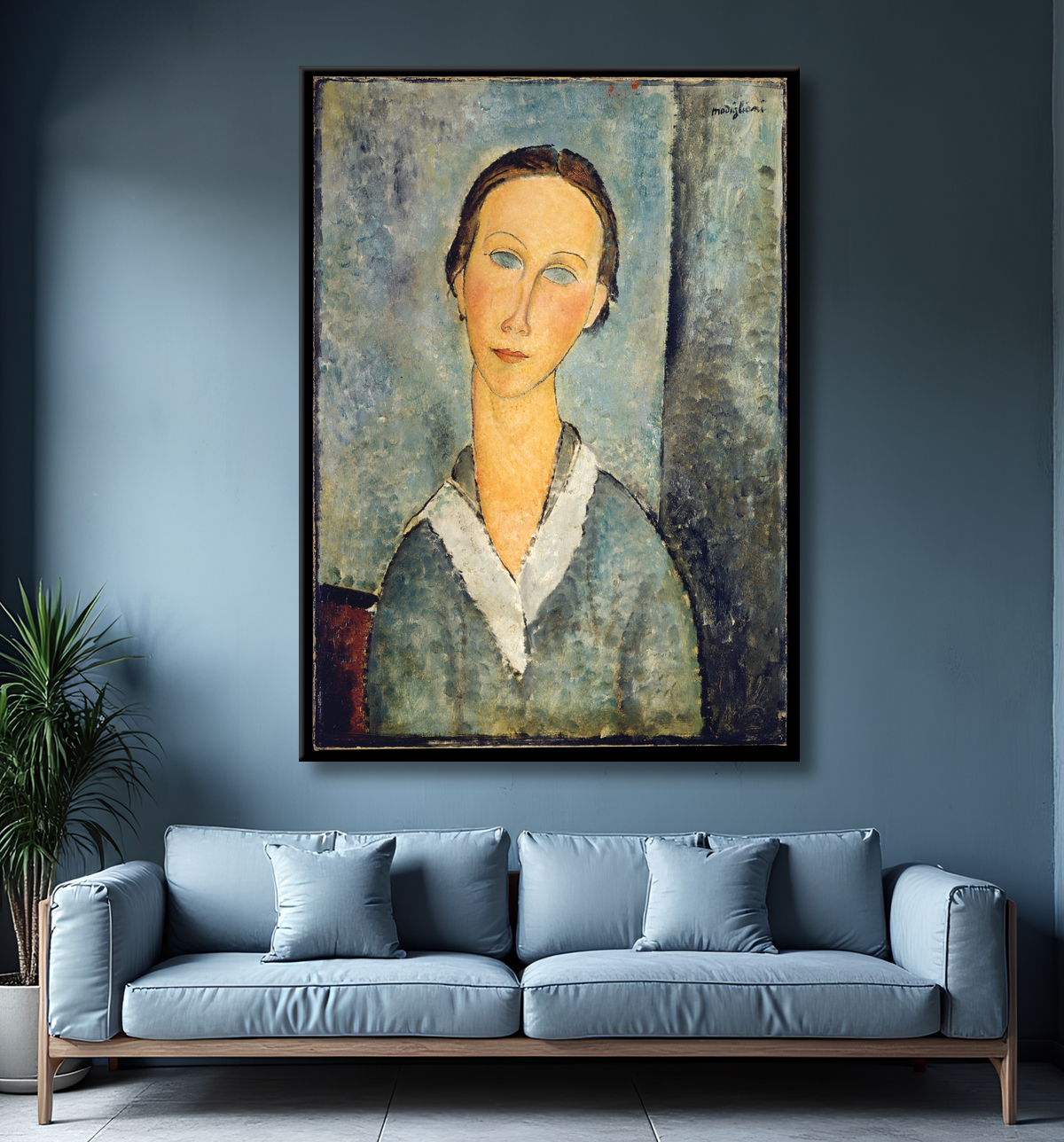 Reproduction Fille en blouse de marin de Amedeo Modigliani avec decor