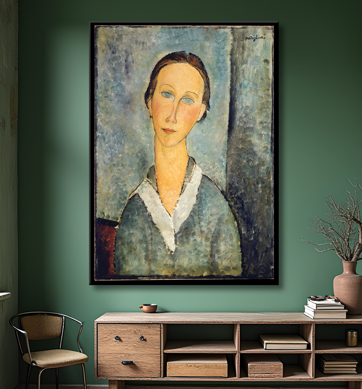 Reproduction Fille en blouse de marin de Amedeo Modigliani avec decor