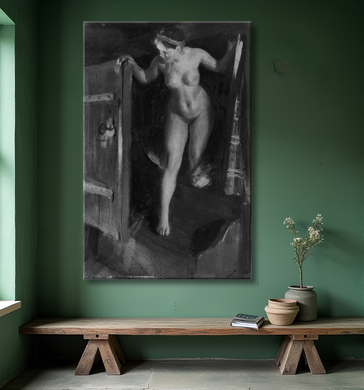 Reproduction Fille nue dans l'embrasure de la porte de Anders Zorn avec decor