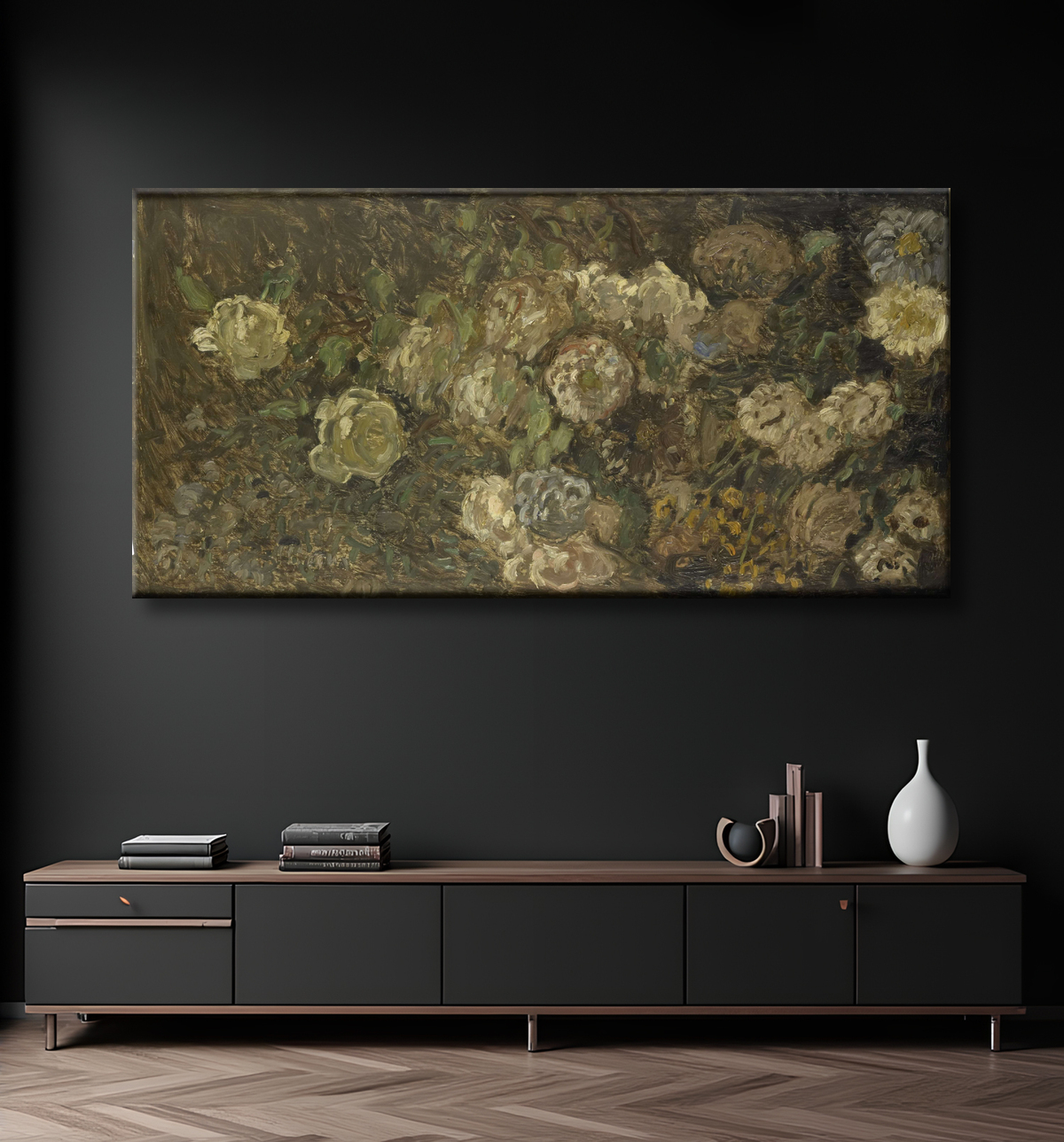 Reproduction Fleurs de Claude Monet avec decor