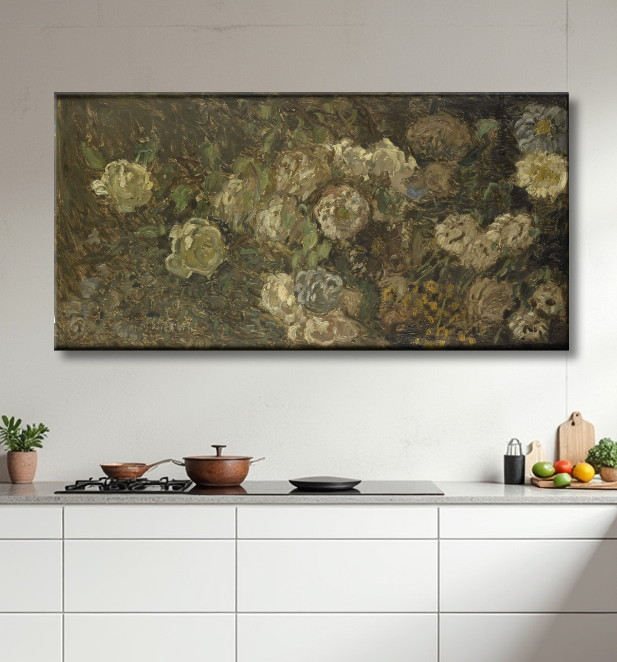 Reproduction Fleurs de Claude Monet avec decor