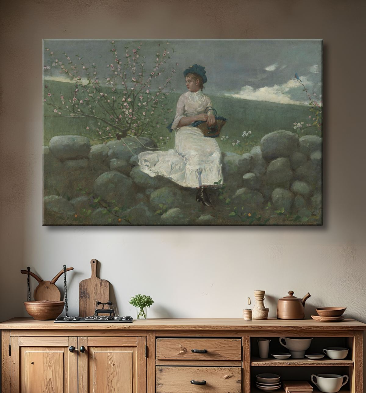 Reproduction Fleurs de pêche de Winslow Homer avec decor