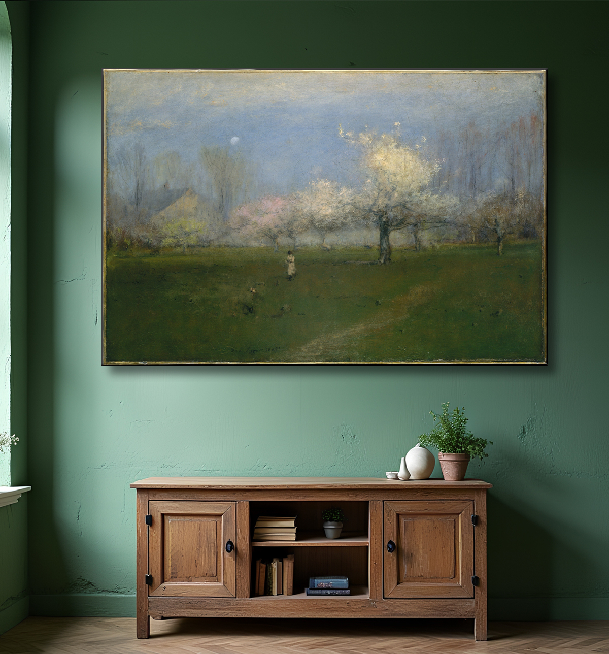 Reproduction Fleurs de printemps, Montclair, New Jersey de George Inness avec decor