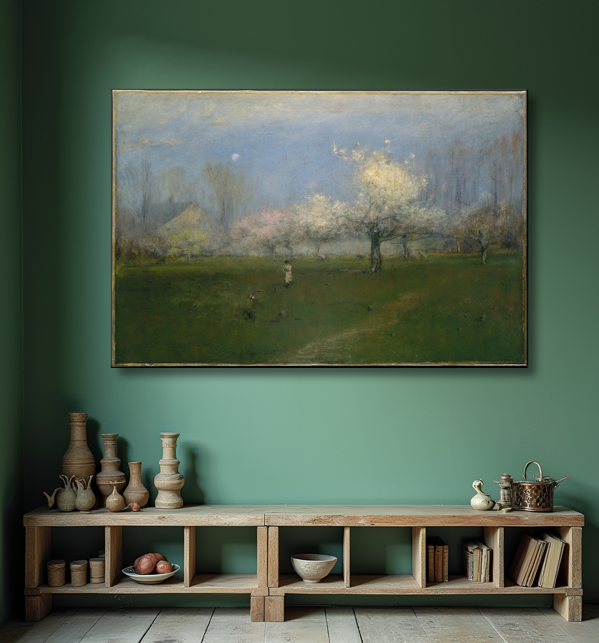 Reproduction Fleurs de printemps, Montclair, New Jersey de George Inness avec decor