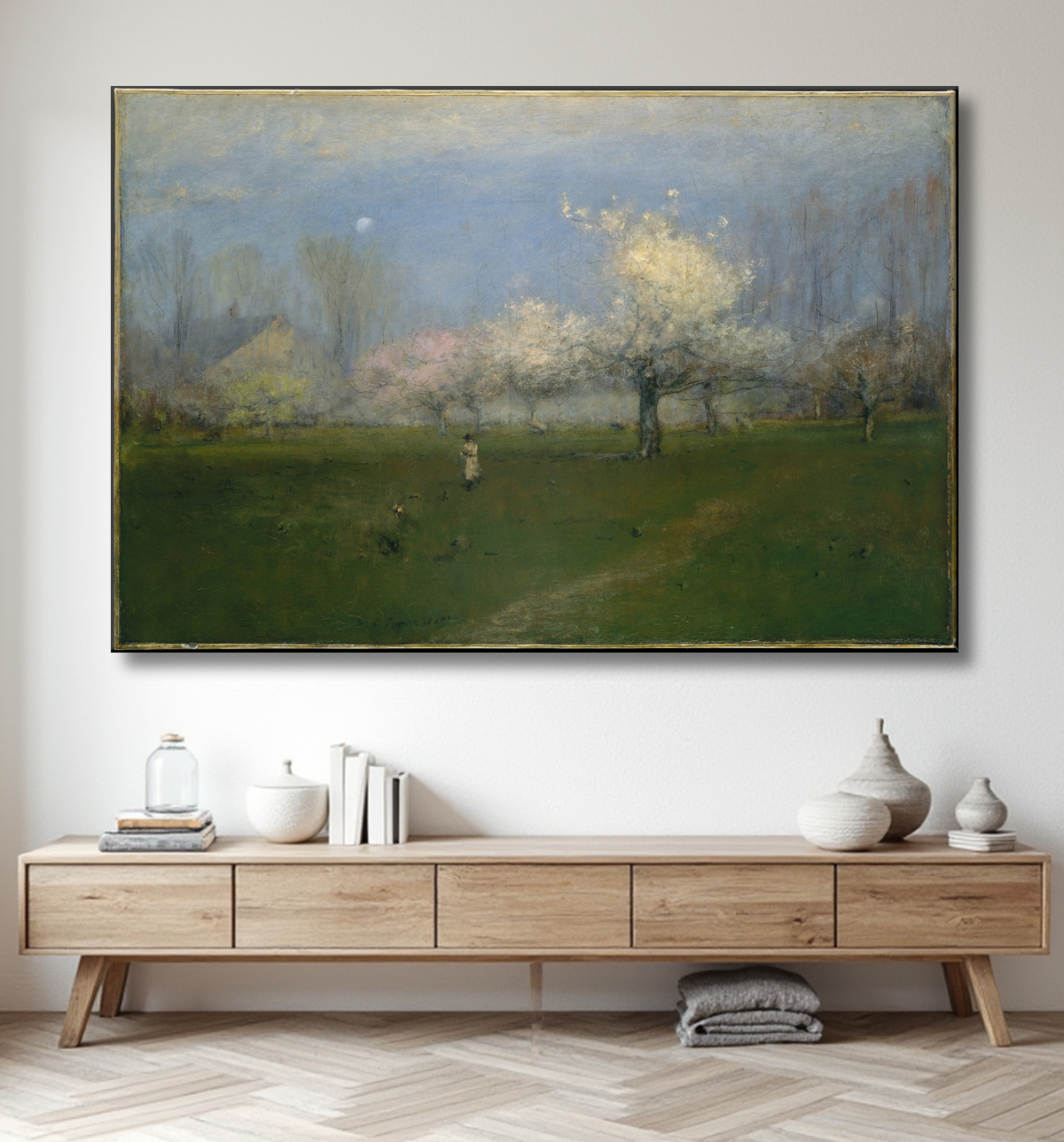 Reproduction Fleurs de printemps, Montclair, New Jersey de George Inness avec decor