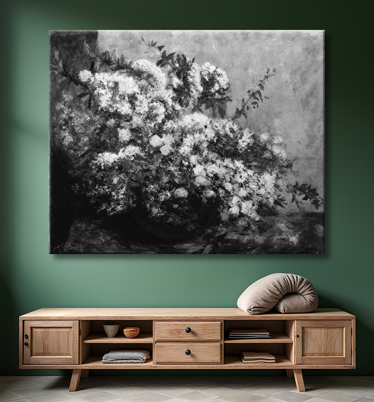 Reproduction Fleurs de printemps de Gustave Courbet avec decor