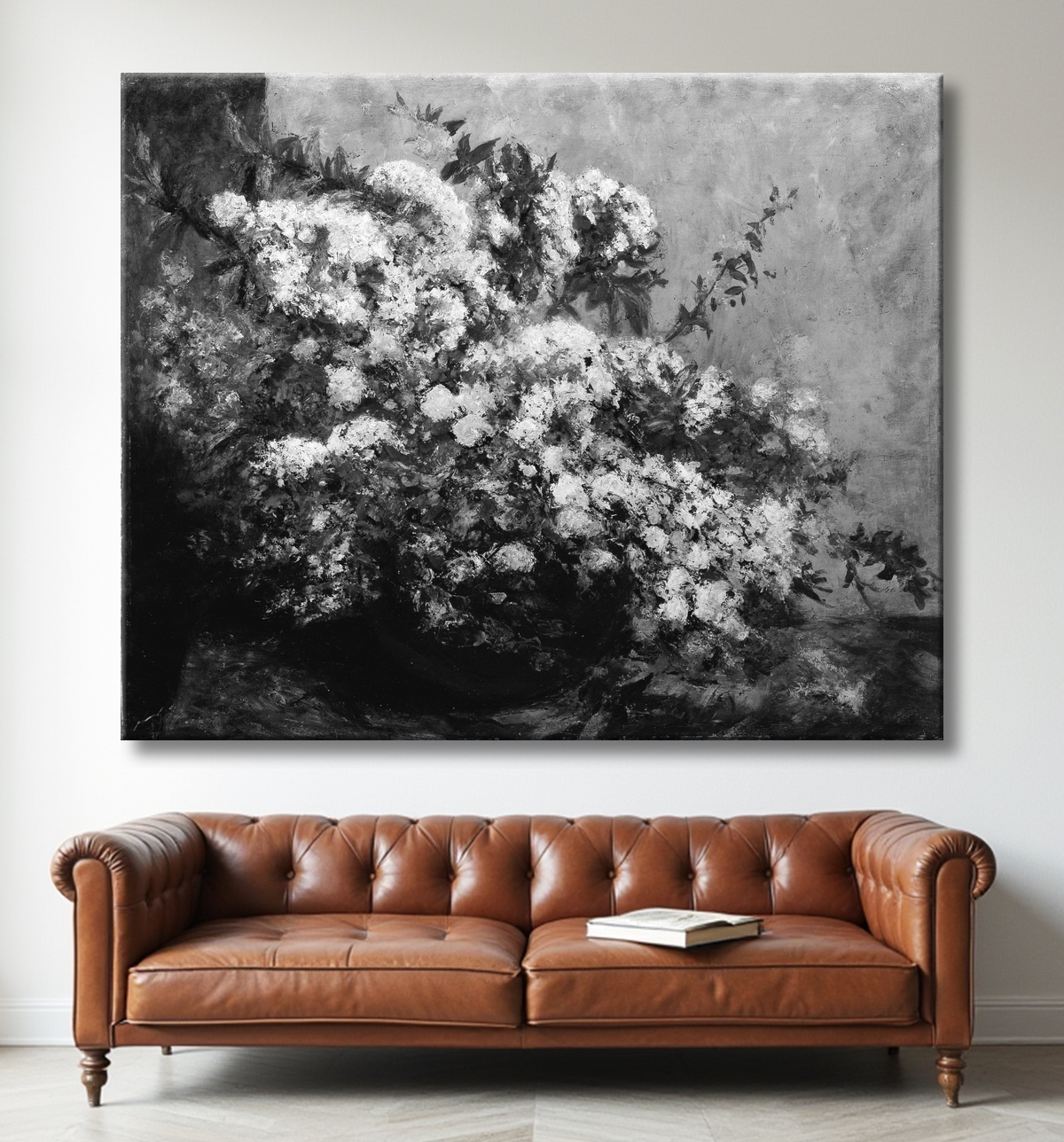 Reproduction Fleurs de printemps de Gustave Courbet avec decor
