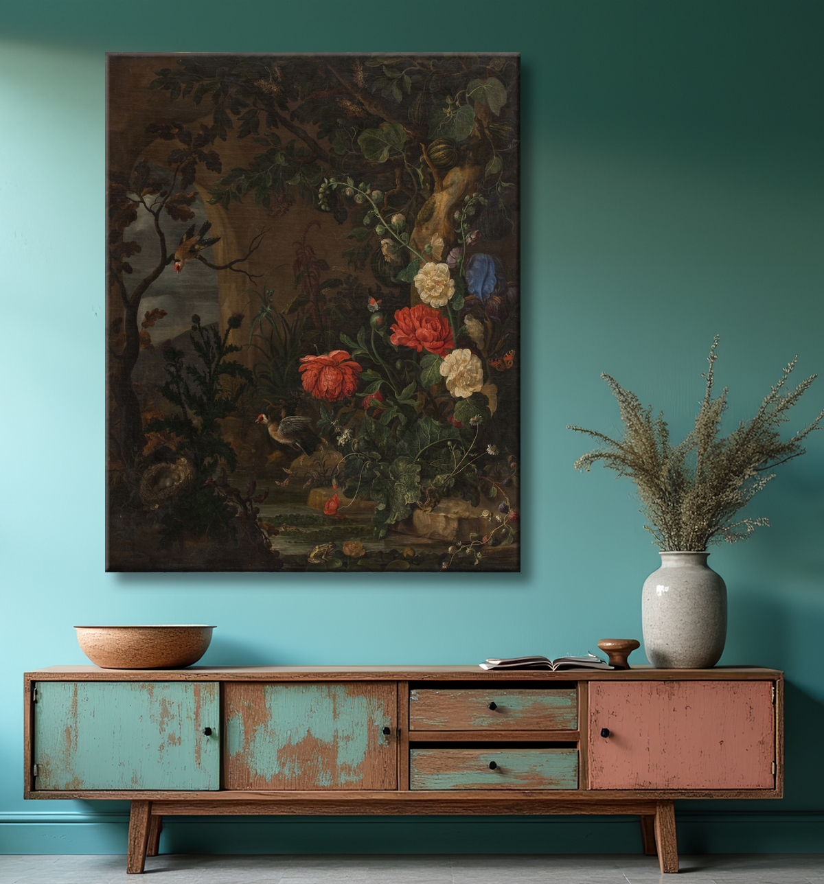 Reproduction Fleurs de Schoock, Hendrik avec decor