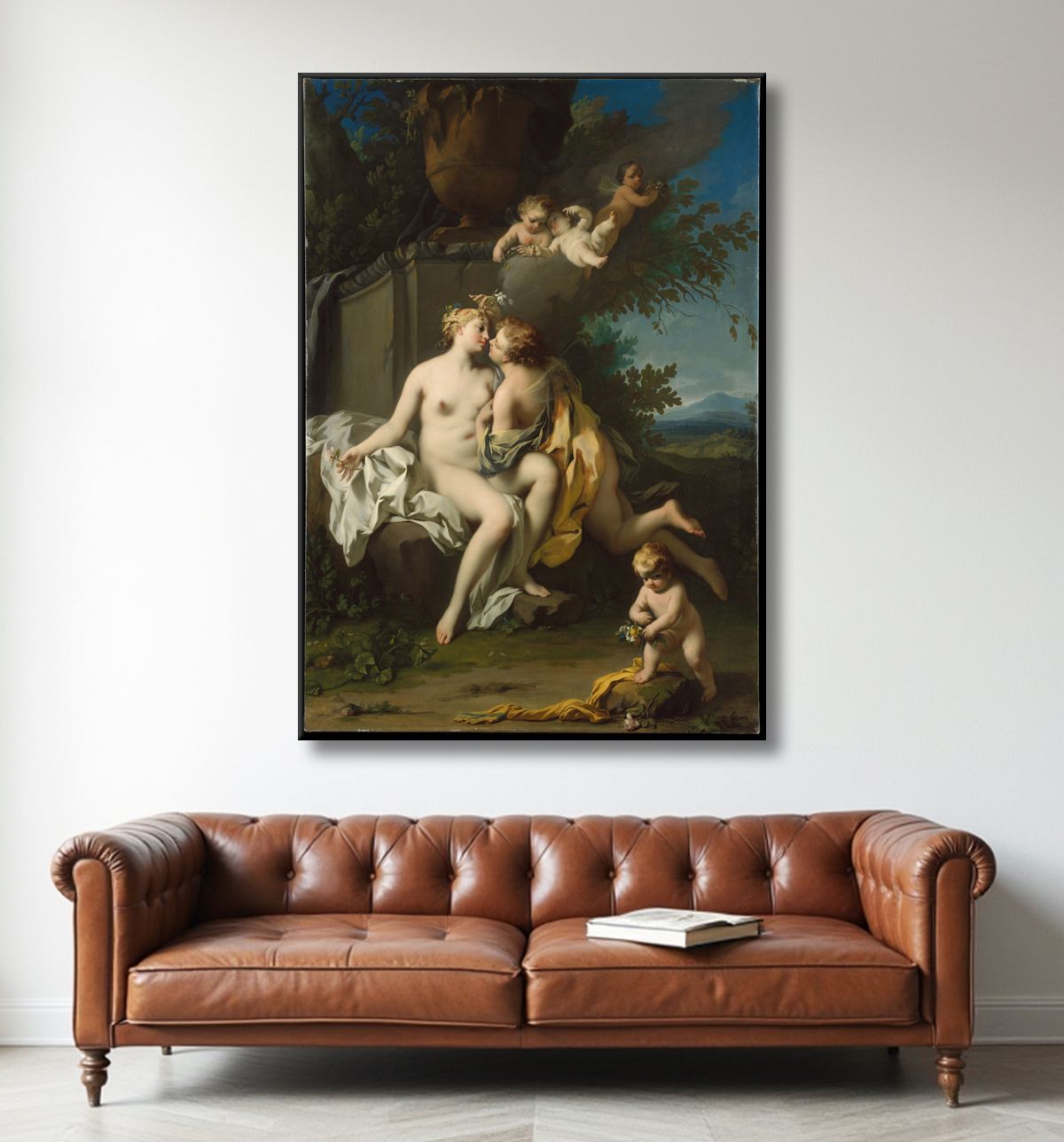 Reproduction Flore et Zéphyr de Jacopo Amigoni avec decor