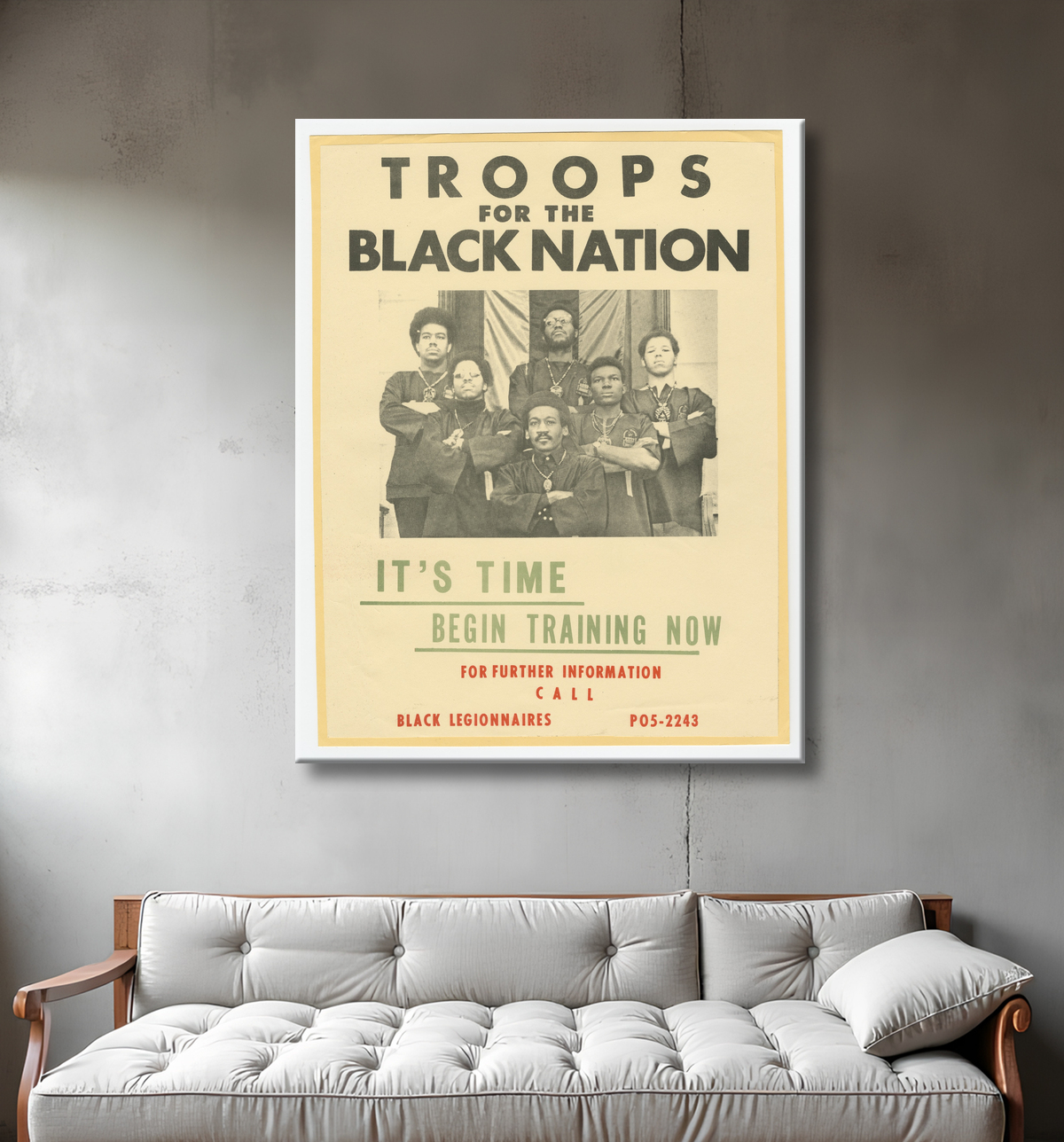 Reproduction Flyer des Troupes pour la Nation Noire de Unidentified avec decor