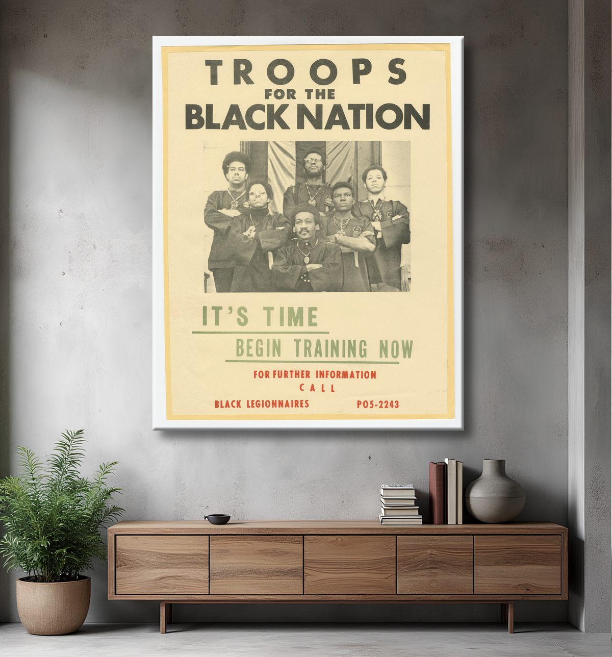 Reproduction Flyer des Troupes pour la Nation Noire de Unidentified avec decor