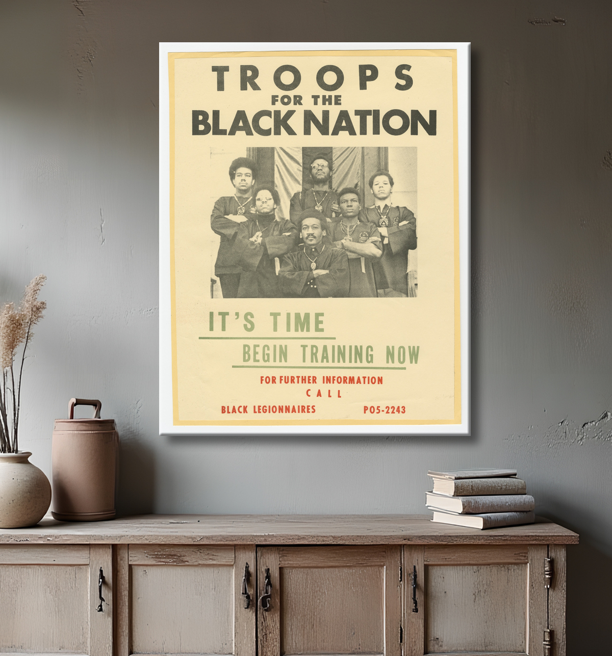 Reproduction Flyer des Troupes pour la Nation Noire de Unidentified avec decor