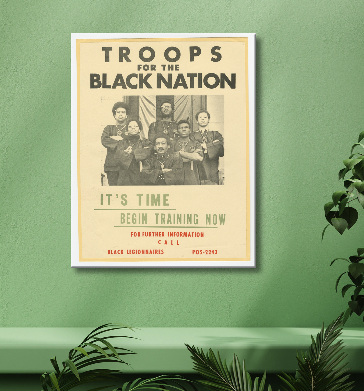 Reproduction Flyer des Troupes pour la Nation Noire de Unidentified avec decor