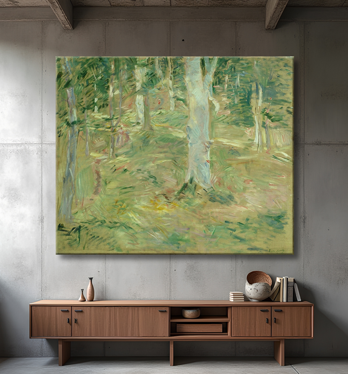 Reproduction Forêt de Compiègne de Berthe Morisot avec decor