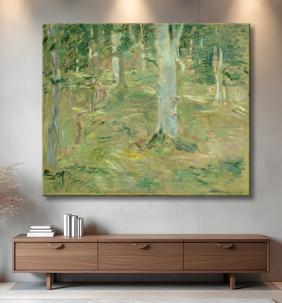 Reproduction Forêt de Compiègne de Berthe Morisot avec decor