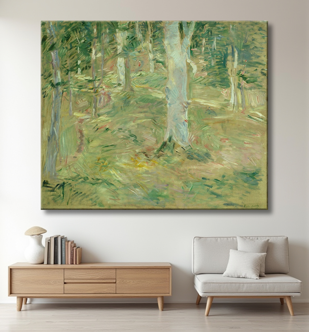 Reproduction Forêt de Compiègne de Berthe Morisot avec decor
