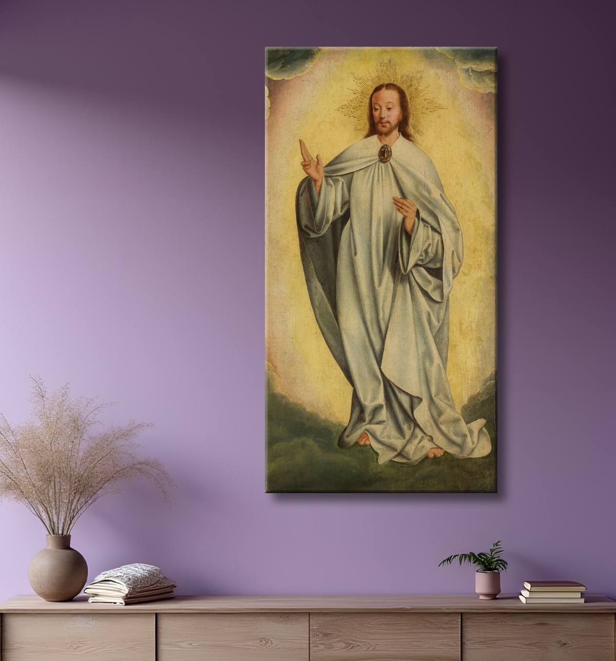 Reproduction Fragment avec la Transfiguration du Christ (Résurrection) de Jan Joest van Kalkar avec decor