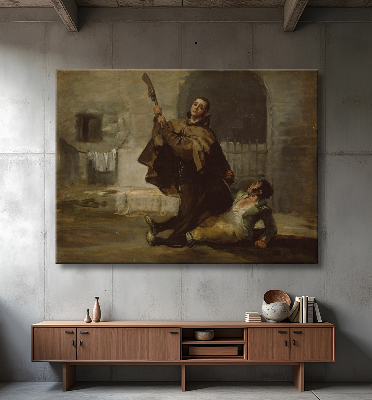 Reproduction Frère Pedro Clubs El Maragato avec la crosse du fusil de Francisco José de Goya y Lucientes avec decor