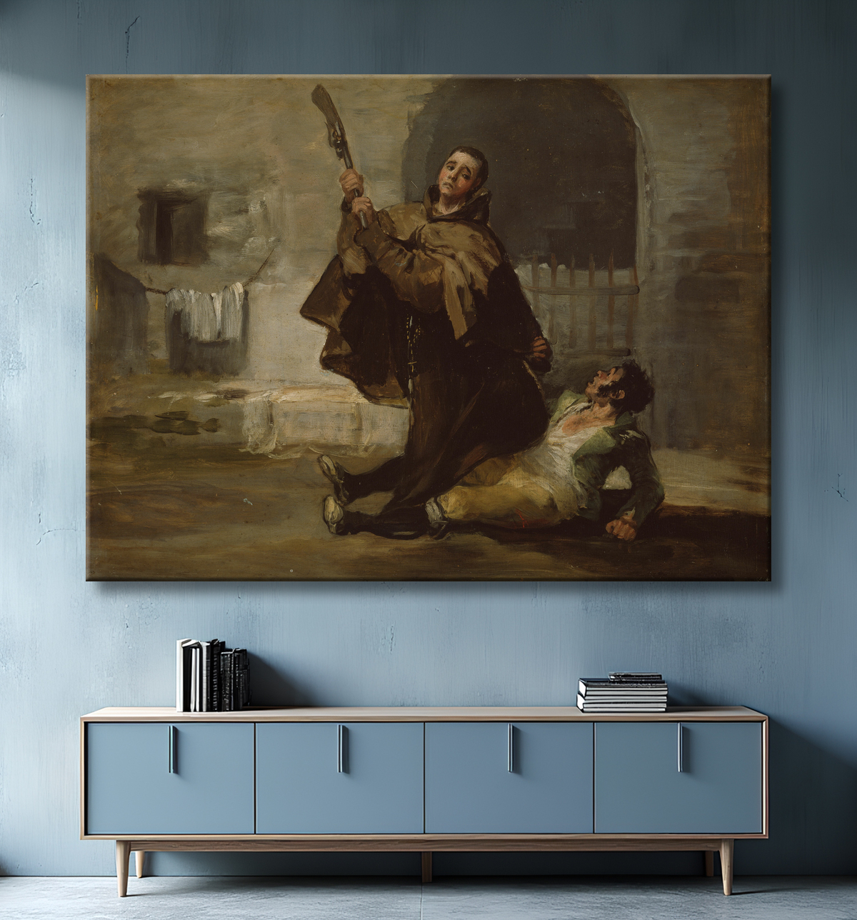 Reproduction Frère Pedro Clubs El Maragato avec la crosse du fusil de Francisco José de Goya y Lucientes avec decor