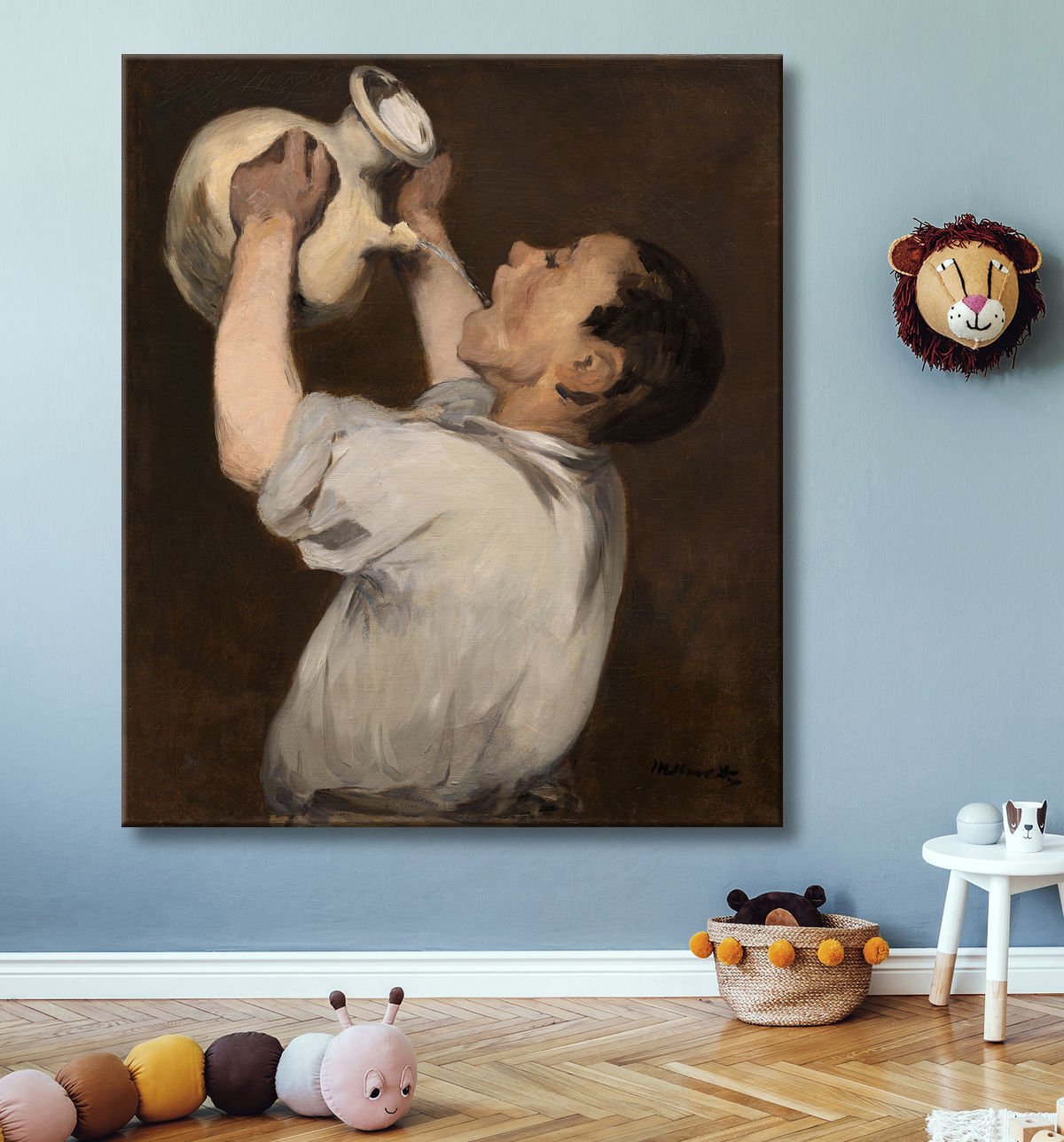 Reproduction Garçon au pichet (La Régalade) de Édouard Manet avec decor