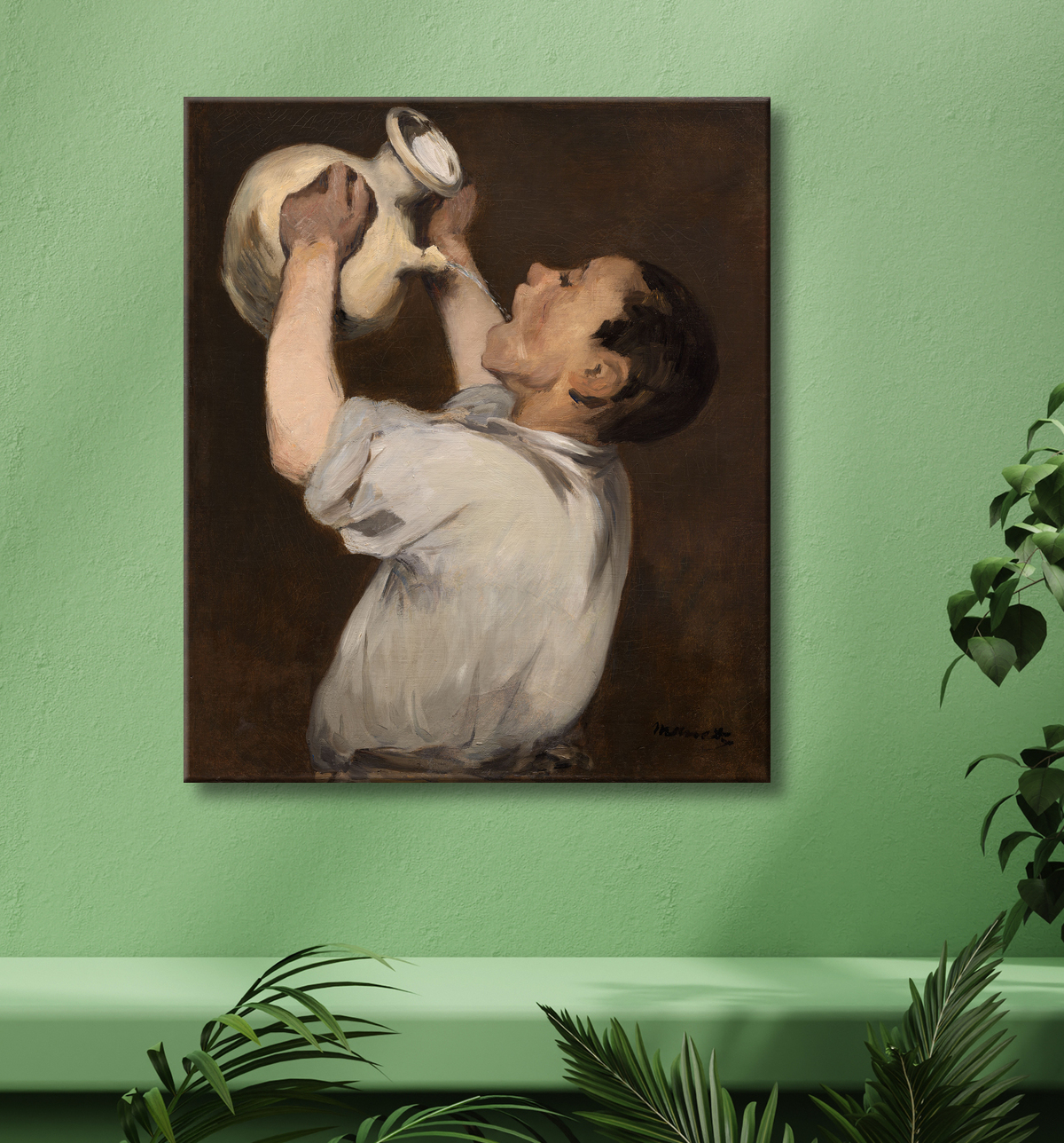 Reproduction Garçon au pichet (La Régalade) de Édouard Manet avec decor
