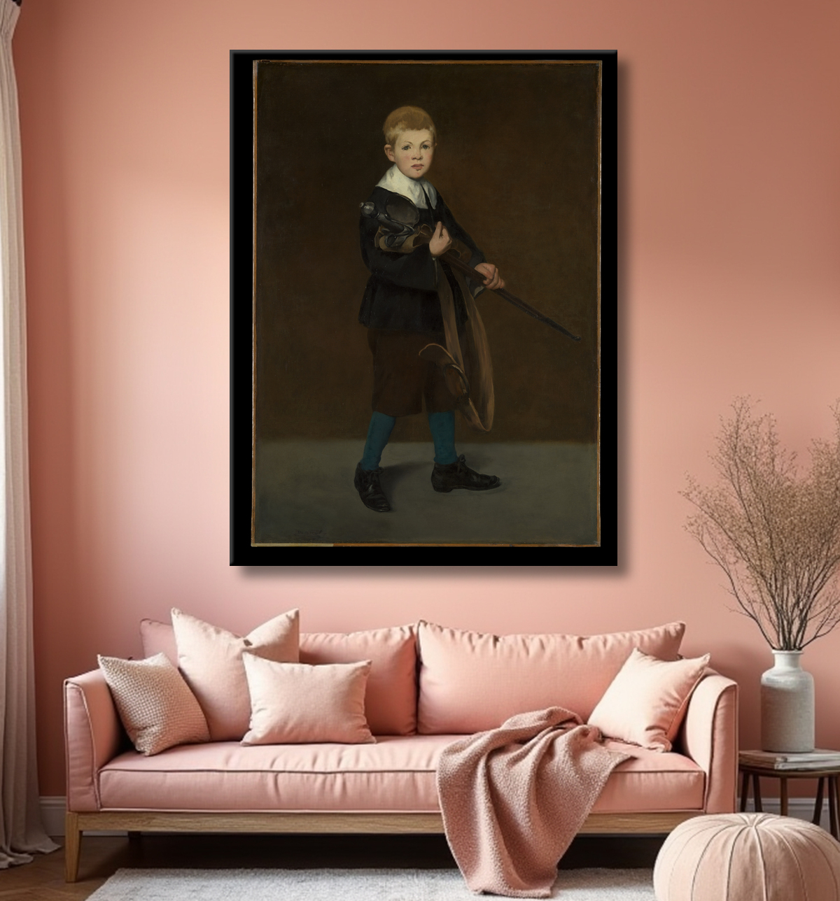 Reproduction Garçon avec une épée de Edouard Manet avec decor