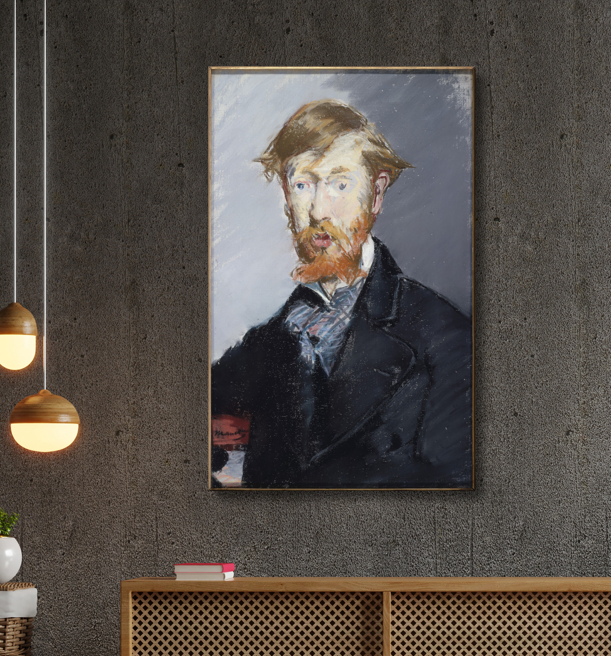 Reproduction George Moore (1852-1933) de Edouard Manet avec decor